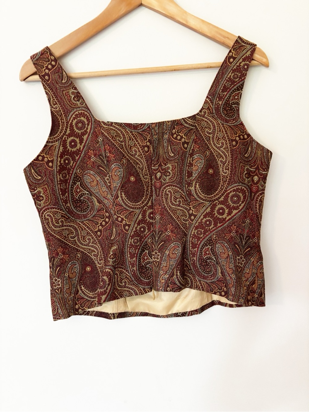 Vintage Laura Ashley Paisley Brocade Tank Top sz. 8 - Picture 4 of 4